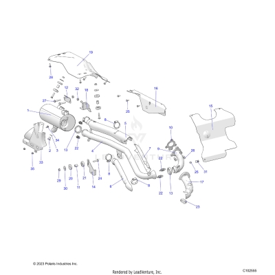 ENGINE, EXHAUST - A24SEA57A1/A3/A6/A9 (C102555)