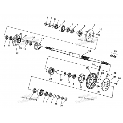 Middle Drive Assembly 6X6 350L