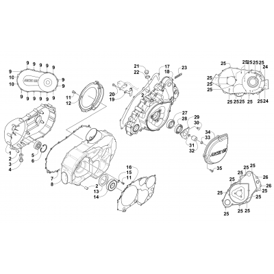 CLUTCH/V-BELT/MAGNETO COVER ASSEMBLY