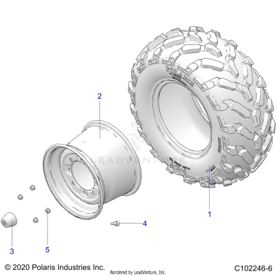 WHEELS, REAR TIRE - A25SKE57C1/CK/E1/EK (C102246-6)