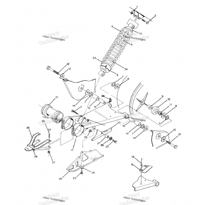 Swing Arm Wld. / Rear Shock Assembly 350 4X4 / W928139