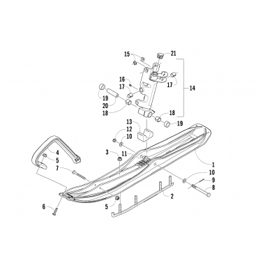 SKI AND SPINDLE ASSEMBLY