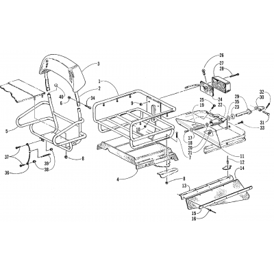 RACK, BACKREST, AND HITCH ASSEMBLIES