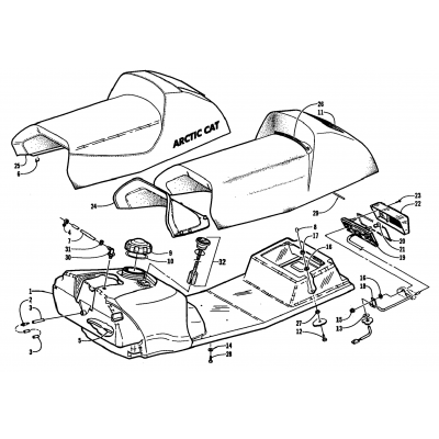 GAS TANK, SEAT, AND TAILLIGHT ASSEMBLIES