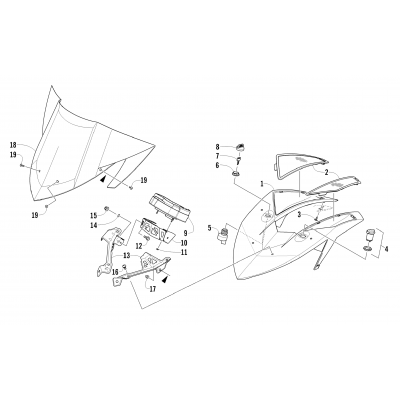 WINDSHIELD AND INSTRUMENTS ASSEMBLIES