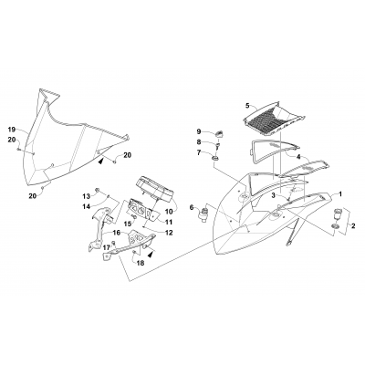 WINDSHIELD AND INSTRUMENTS ASSEMBLIES