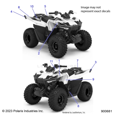 BODY, DECALS WARNING AND REFLECTORS - A24HBB07N6/N7 (900681)