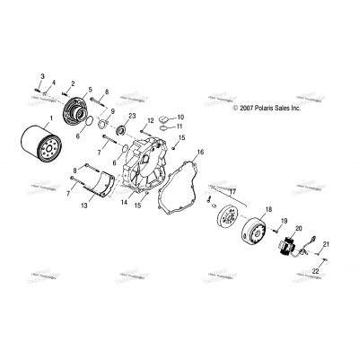 Engine, Crankcase Cover, Rh