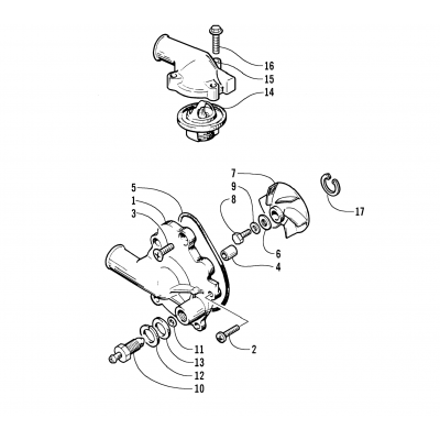 WATER PUMP AND THERMOSTAT