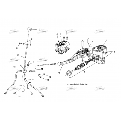 Controls Master Cylinder/Brake Line