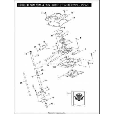 ROCKER ARM ASSEMBLY & PUSH RODS - TWIN CAM 96™ - JAPAN