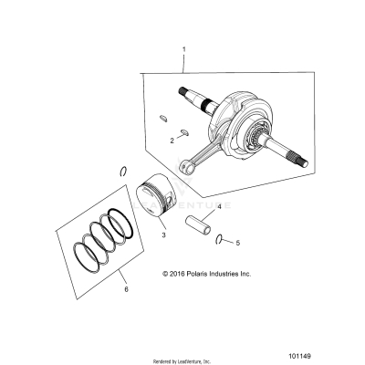 ENGINE, CRANKSHAFT, CONNECTING ROD AND PISTON - A17HAA15N7 [101149]