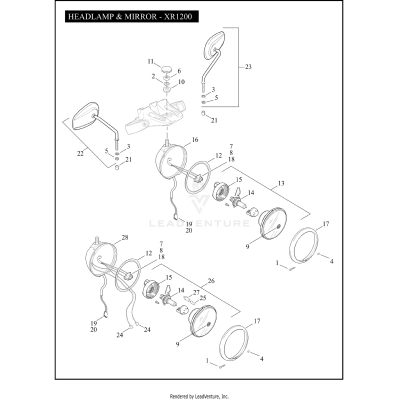HEADLAMP & MIRROR - XR1200