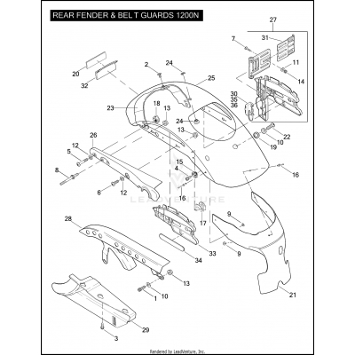 REAR FENDER & BELT GUARD 1200N