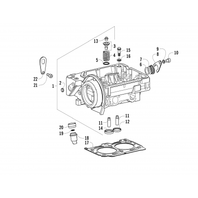 CYLINDER HEAD AND PRECOMBUSTION CHAMBER ASSEMBLY