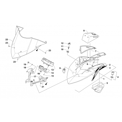 WINDSHIELD AND INSTRUMENTS ASSEMBLIES