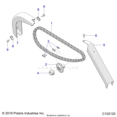 DRIVE TRAIN, CHAIN AND GUARDS - A25HBA07B5/B7 (C102120)