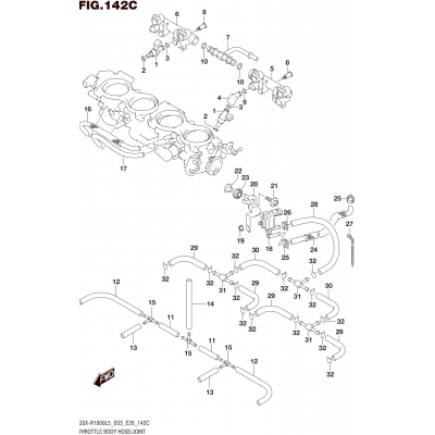 THROTTLE BODY HOSE/JOINT (GSX-R1000L5 E33)