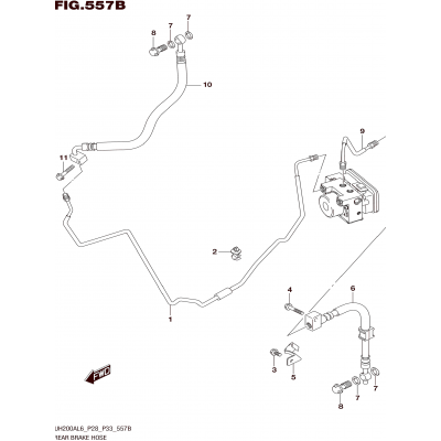 REAR BRAKE HOSE (UH200AL6 P33)