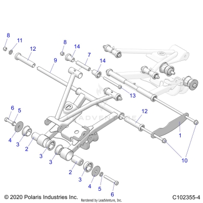 SUSPENSION, REAR CONTROL ARM MOUNTING - A24S6E57A1 (C102355-4)