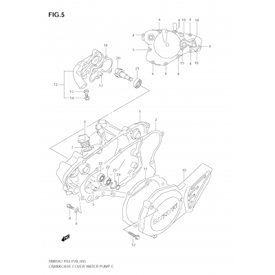 CRANKCASE COVER- WATER PUMP