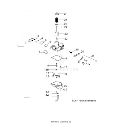 ENGINE, CARBURETOR - A25YPA20A4 (49ATVCARB15PHX)