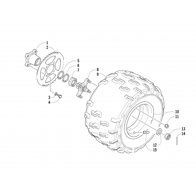 LEFT REAR WHEEL ASSEMBLY