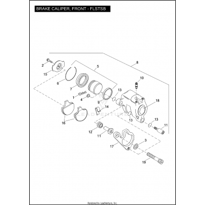 BRAKE CALIPER, FRONT - FLSTSB