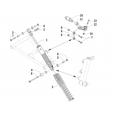 SHOCK ABSORBER AND SWAY BAR ASSEMBLY