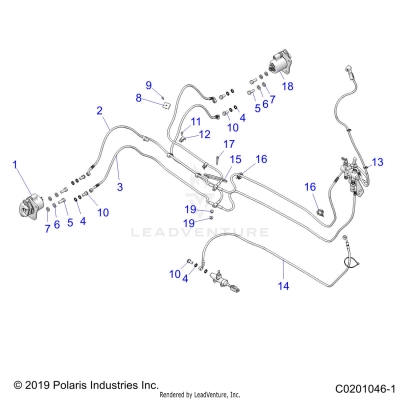 BRAKES, REAR BRAKE LINES - A20SEE57P1 (C0201046-1)