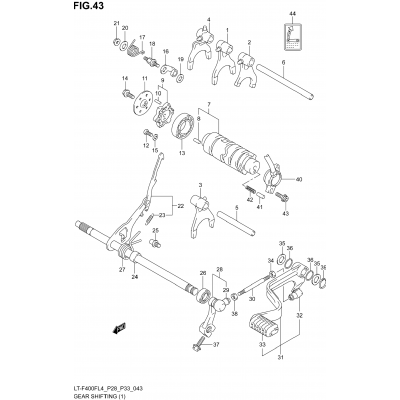 GEAR SHIFTING (1) (LT-F400FL4 P28)