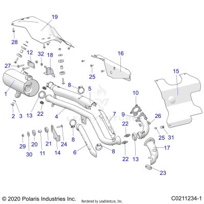 ENGINE, EXHAUST - A23SEA57A1/A3/A6/A9 (C0211234-1)