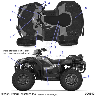 BODY, DECALS - A25SLE95KN/KF (900549-1)