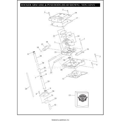 ROCKER ARM ASSEMBLY & PUSH RODS 110™ - NON JAPAN
