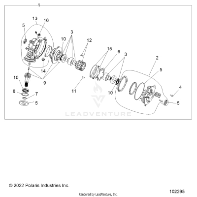 DRIVE TRAIN, FRONT GEARCASE - A25SDA57A7/E57A4 (102295)