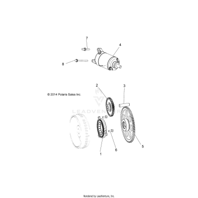 ENGINE, STARTER DRIVE - A19SWE57B1 (49ATVSTARTER15570AA)