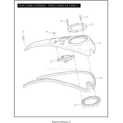 FUEL TANK CONSOLE - FXD/I, FXDX/I & FXDC/I