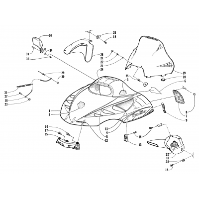 HOOD AND WINDSHIELD ASSEMBLY