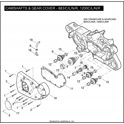 CAMSHAFTS & GEAR COVER - 883/C/L/N/R, 1200C/L/N/R