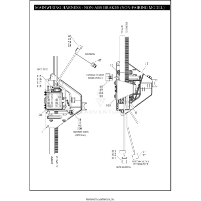 MAIN WIRING HARNESS - NON-ABS BRAKES (NON-FAIRING MODELS) (4 OF 5)