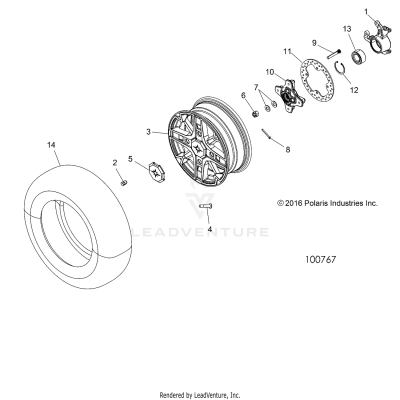 WHEELS, FRONT and HUB - A19SXE95FR (100767)