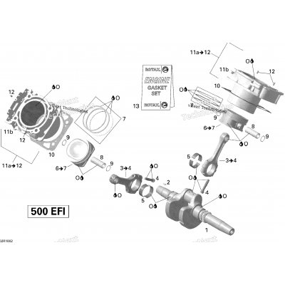 Crankshaft, Piston And Cylinder V1_Std, Xt, Xt-P