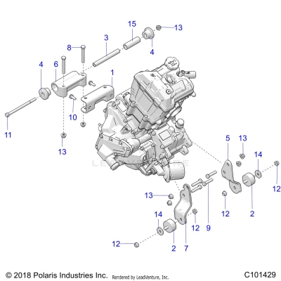 ENGINE, MOUNTING & LONG BLOCK - A19SHE57FP (C101429)