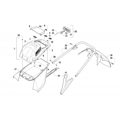 REAR BUMPER, STORAGE BOX, AND TAILLIGHT ASSEMBLY