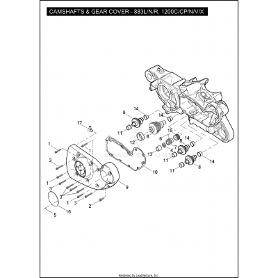 CAMSHAFTS & GEAR COVER - 883L/N/R, 1200C/CP/N/V/X