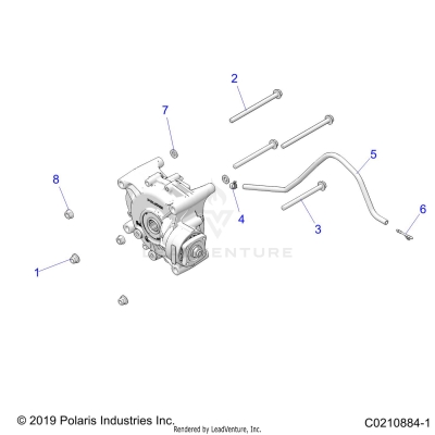 DRIVE TRAIN, GEARCASE MOUNTING, REAR - A25SYE95PL (C0210884-1)