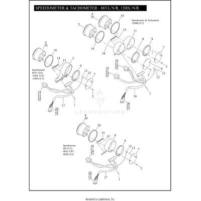 SPEEDOMETER & TACHOMETER - 883/L/N/R, 1200L/N/R