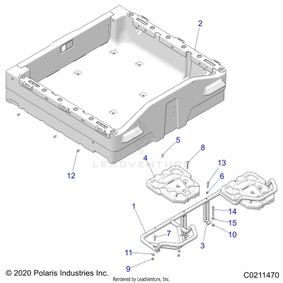 BODY, REAR RACK and BOX SIDE RAILS - A23S6E57F1/FK (C0211470)