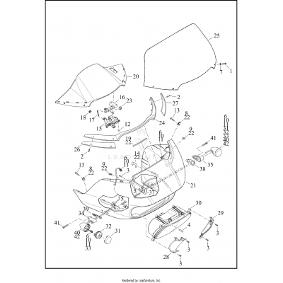 WINDSHIELD, FAIRING AND HEADLAMP