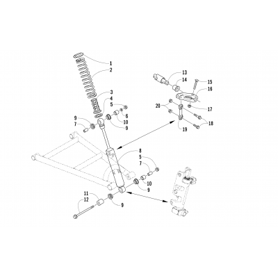 SHOCK ABSORBER AND SWAY BAR ASSEMBLY